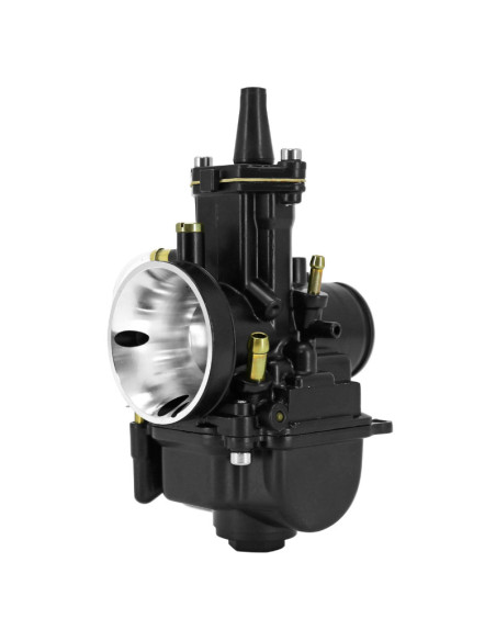 Carburateur type Keihin PWK 28 Black boisseau plat avec Powerjet / starter à tirette