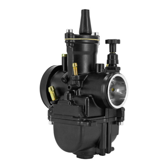 Carburateur type Keihin PWK 28 Black boisseau plat avec Powerjet / starter à tirette