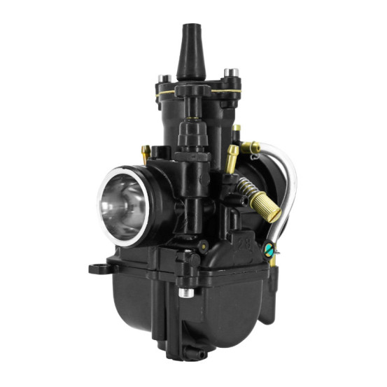 Carburateur type Keihin PWK 28 Black boisseau plat avec Powerjet / starter à tirette