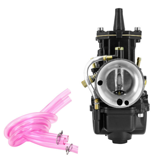 Carburateur type Keihin PWK 28 Black boisseau plat avec Powerjet / starter à tirette