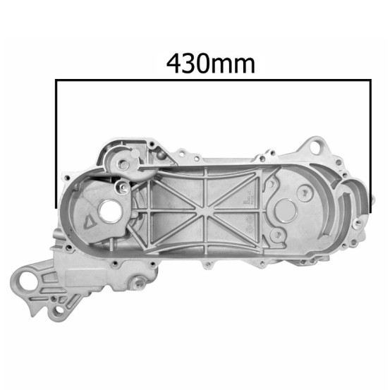 Carter moteur 4T Peugeot 50 Kisbee / Kymco 50 Agility / Sym 50 Orbit (gauche côté variation / longueur 430mm)