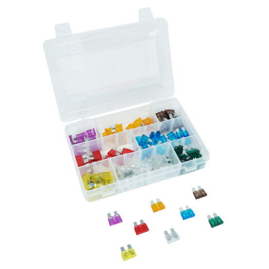 Coffret de 100 fusibles plat enfichable standard de 3 à 30A (assortiment)