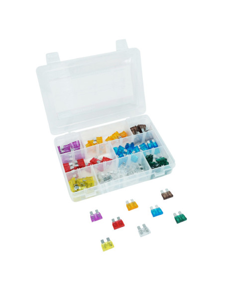 Coffret de 100 fusibles plat enfichable standard de 3 à 30A (assortiment)