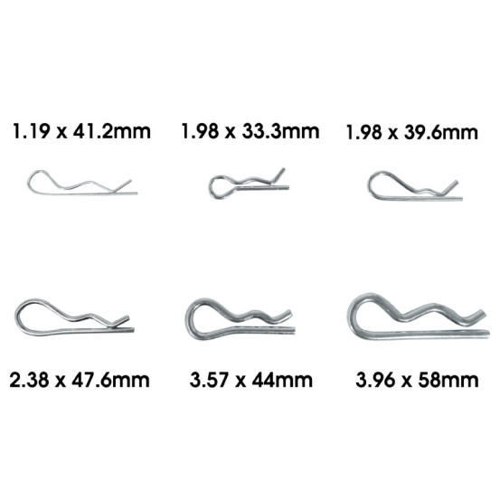 Coffret de 150 goupilles clips moto (6 tailles)