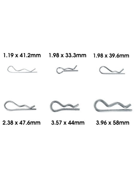 Coffret de 150 goupilles clips moto (6 tailles)