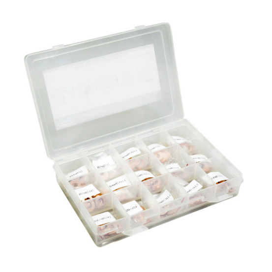Coffret de 150 joints / rondelles aluminium (15 tailles)