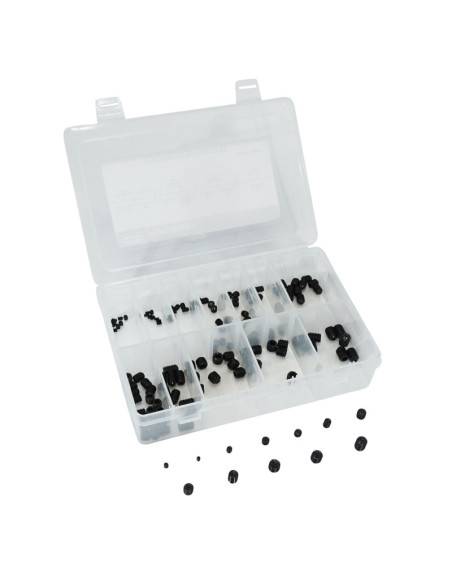 Coffret de 150 vis sans têtes creuse 6 pans (assortiment de 12 tailles)