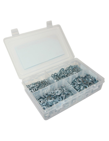 Coffret de 1550 rondelles plates acier diam 5 / 6 / 8 / 10mm
