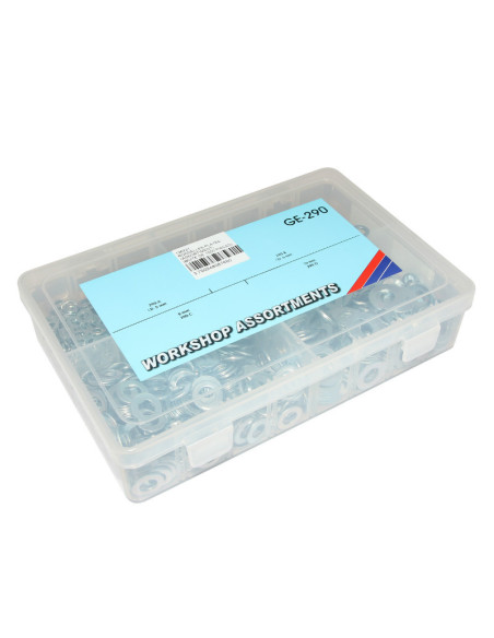 Coffret de 1550 rondelles plates acier diam 5 / 6 / 8 / 10mm