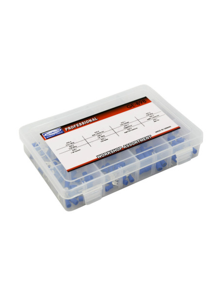 Coffret de 165 cosses électriques pré-isolées universelles bleues (assortiment)
