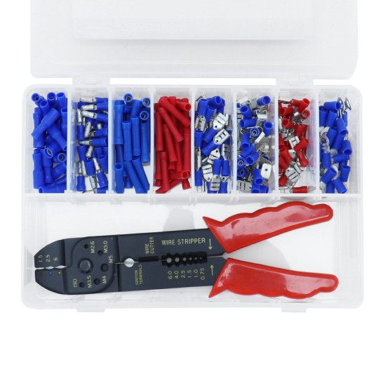 Coffret de 200 cosses électriques avec pince (assortiment)