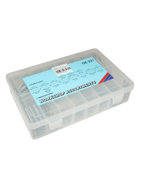 Coffret de 200 ressorts expansion / compression 11 et 9 tailles (assortiment)