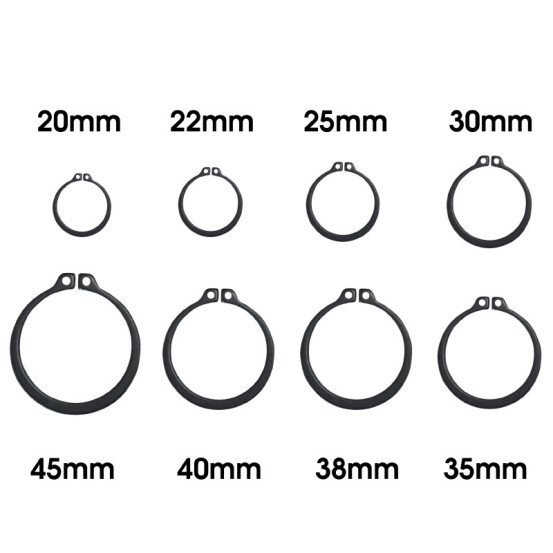 Coffret de 250 circlips extérieur 8 tailles de 20 à 45mm