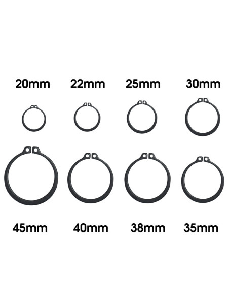 Coffret de 250 circlips extérieur 8 tailles de 20 à 45mm