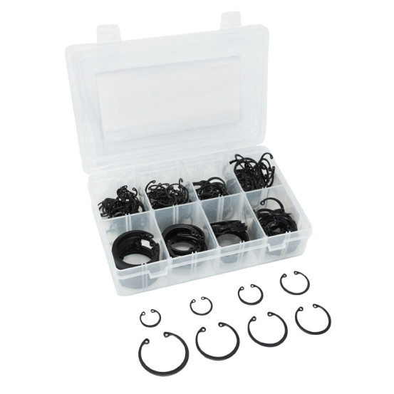 Coffret de 250 circlips interieur 8 tailles diam de 20 à 45mm