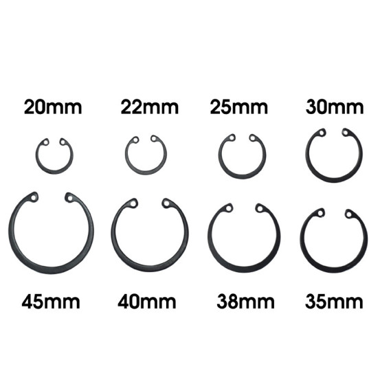 Coffret de 250 circlips interieur 8 tailles diam de 20 à 45mm