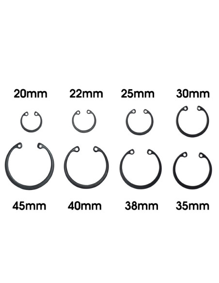 Coffret de 250 circlips interieur 8 tailles diam de 20 à 45mm