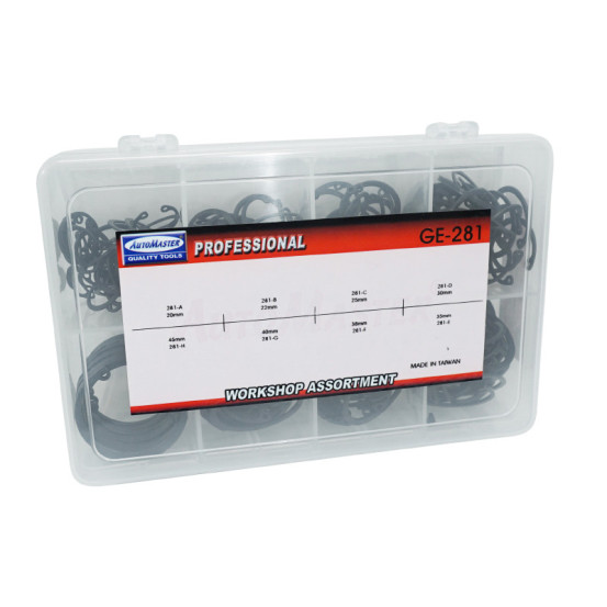 Coffret de 250 circlips interieur 8 tailles diam de 20 à 45mm
