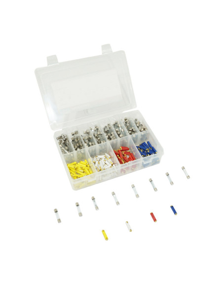 Coffret de 340 fusibles rond en verre / céramique de 1 à 40a (assortiment)