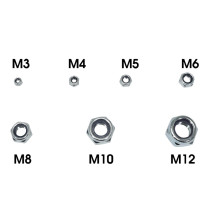 Coffret de 320 écrous frein 6 pans Nylstop M3 / M4 / M5 / M6 / M8 / M10 / M12 2