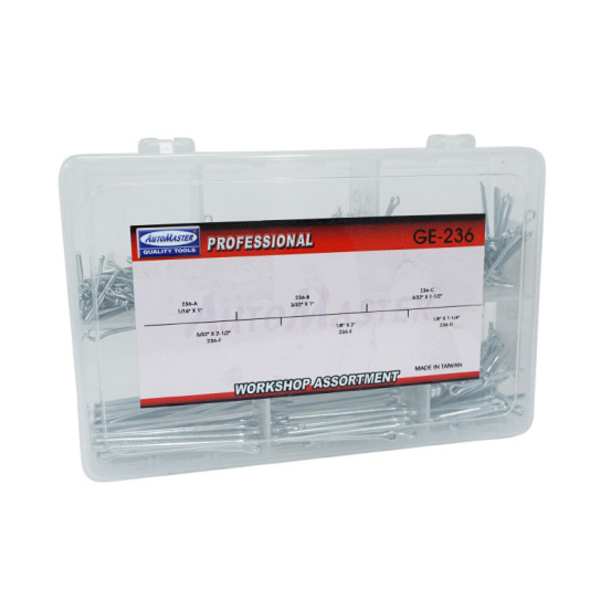 Coffret de 555 goupilles fendues (6 tailles)