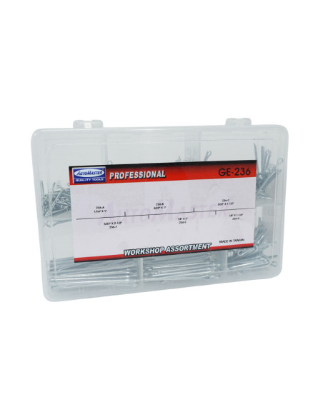 Coffret de 555 goupilles fendues (6 tailles)