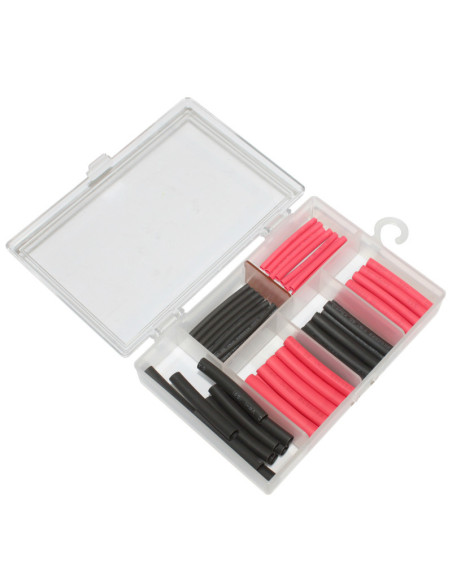 Coffret de 60 gaines thermoretractables noir et rouge