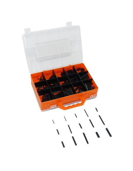 Coffret de 600 goupilles type mecanindus 15 tailles (diam de 2 X 20 mm à 8 X 40 mm)