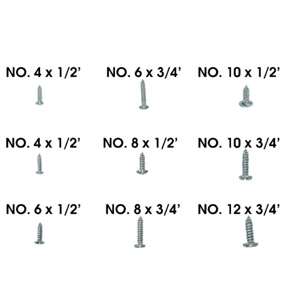 Coffret de 600 vis autotaraudeuse à tête plate fendue et cylindrique (assortiment)