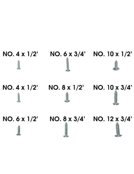 Coffret de 600 vis autotaraudeuse à tête plate fendue et cylindrique (assortiment)