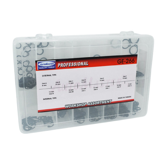 Coffret de 625 circlips exterieur / interieur diam de 8 à 15mm
