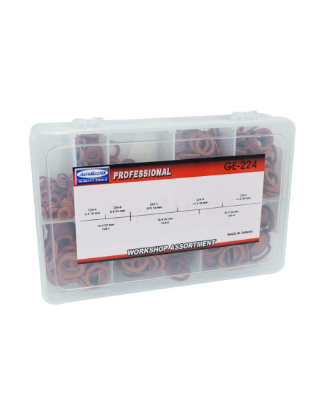 Coffret de 800 joints fibre 8 tailles 6 à 20mm (assortiment)