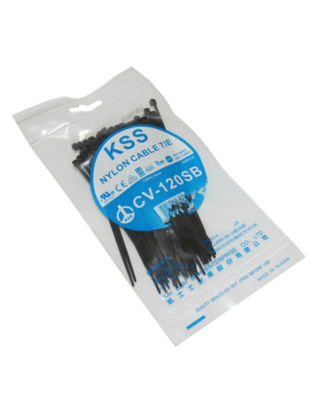Colliers de serrage nylon type rilsan 2,5x120mm Noir (vendu par 100)