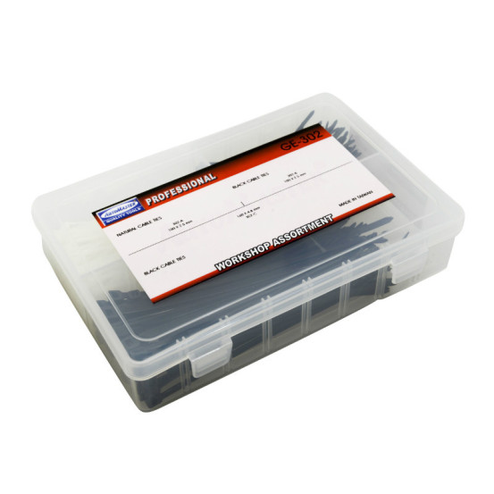 Colliers de serrage nylon type rilsan 2,5x100mm et 4,8x160mm Noir et transparent (boite de 250)