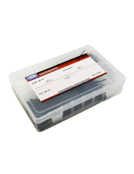 Colliers de serrage nylon type rilsan 2,5x100mm et 4,8x160mm Noir et transparent (boite de 250)