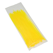 Colliers de serrage nylon type rilsan 2,5x200mm jaune fluo (vendu par 100)
