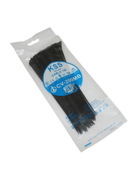 Colliers de serrage nylon type rilsan 2,5x200mm Noir (vendu par 100)
