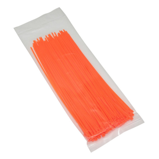 Colliers de serrage nylon type rilsan 2,5x200mm orange fluo (vendu par 100)