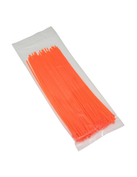 Colliers de serrage nylon type rilsan 2,5x200mm orange fluo (vendu par 100)