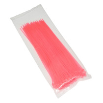 Colliers de serrage nylon type rilsan 2,5x200mm rose fluo (vendu par 100)