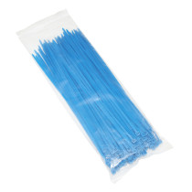 Colliers de serrage nylon type rilsan 3,6x250mm bleu fluo (vendu par 100)