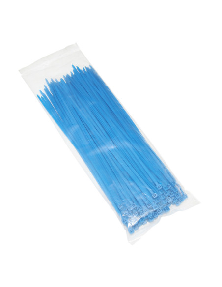 Colliers de serrage nylon type rilsan 3,6x250mm bleu fluo (vendu par 100)