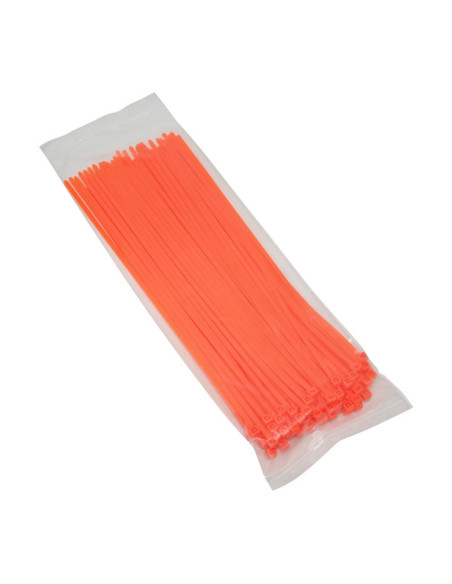 Colliers de serrage nylon type rilsan 3,6x250mm orange fluo (vendu par 100)