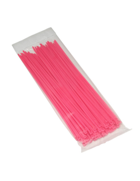 Colliers de serrage nylon type rilsan 3,6x250mm rose fluo (vendu par 100)