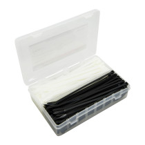Colliers de serrage nylon type rilsan 4,8x200mm Noir et transparent (boite de 200)