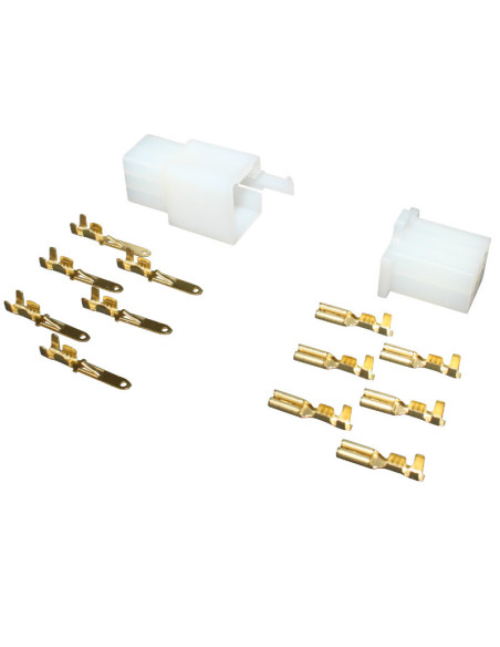 Connecteur électrique plastique 6 fiches (6 cosses plates males + 6 cosses plates femelles)