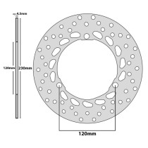 Disque de frein arrière Yamaha 125 N-Max 2015-2018 (ext 230mm / int 120mm / 3 trous) 2