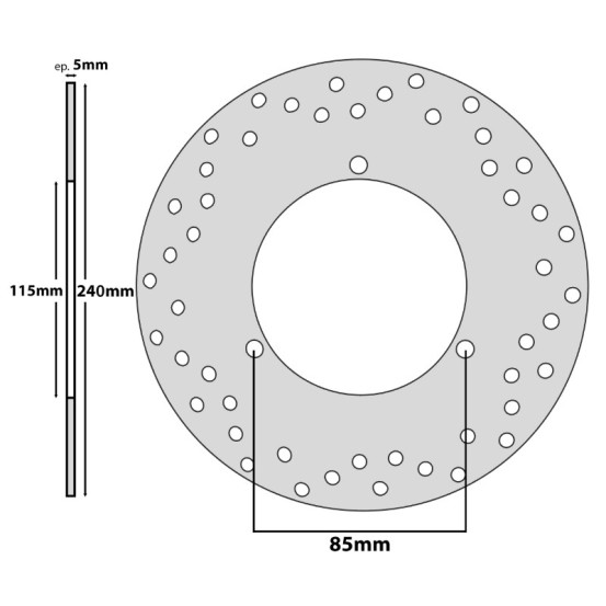 Disque de frein arrière Yamaha 125 X-Max 2011-2017 / 250 X-Max 2011-2017 (ext 245mm / int 115mm / 3 trous)