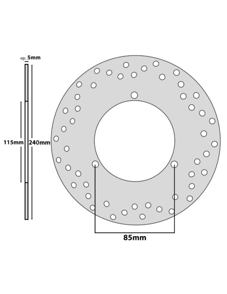 Disque de frein arrière Yamaha 125 X-Max 2011-2017 / 250 X-Max 2011-2017 (ext 245mm / int 115mm / 3 trous)