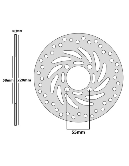 Disque de frein avant Honda 125 PCX 2010-2017 / SH 2014-2019 / 110 vision 2011-2020 (ext 220mm / int 58mm / 4 trous)